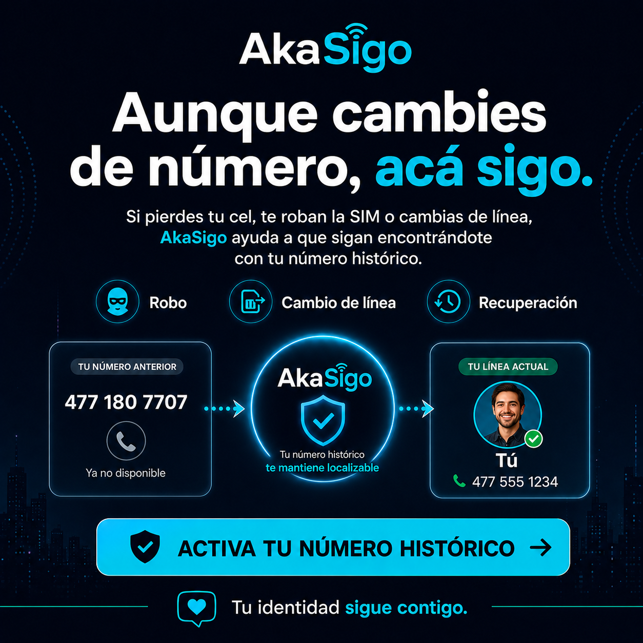 Aunque cambies de número, acá sigo
