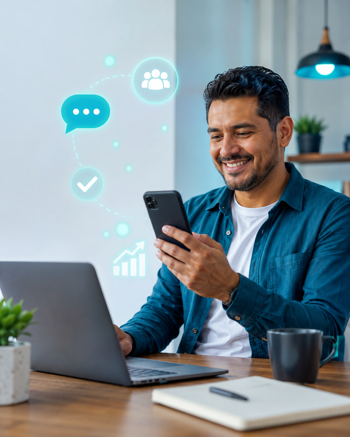 Comerciante usando AkaSigo para conservar clientes al cambiar de número
